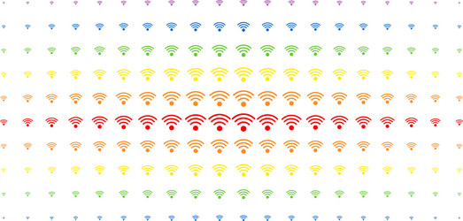 wi-fi source spectrum halftone array vector image