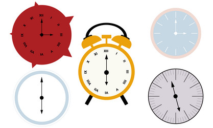 clock timer design element bundle vector image