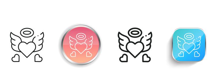 heart icon thin linear regular and button style vector image