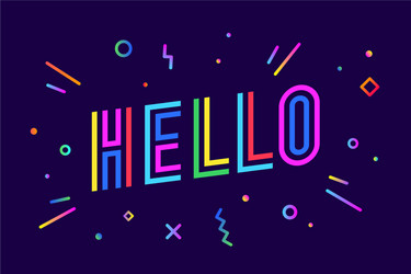 hello banner speech bubble poster and sticker vector