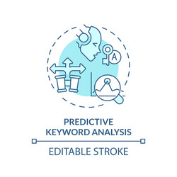 2d customizable predictive keyword analysis icon vector image