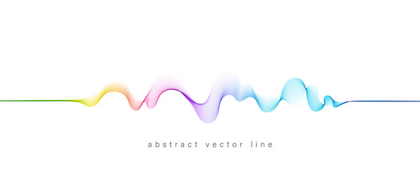 Abstract flowing wavy lines colorful dynamic wave vector