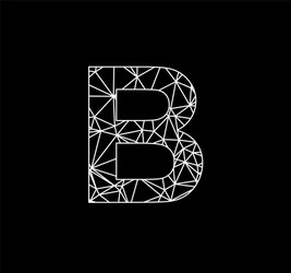 B geometric triangle block chain font vector