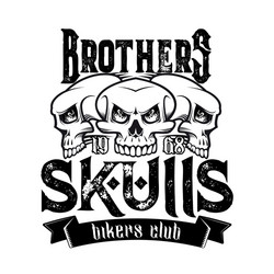 Biker Skull & Ribbon Badge Vector Image