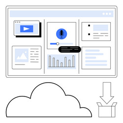 cloud-based interface showcasing multimedia data vector image