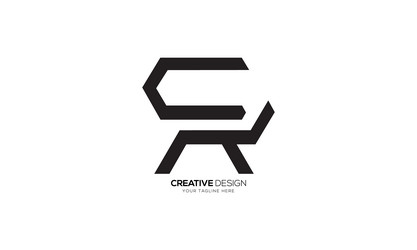 Letter cr with unique shape modern monogram Vector Image