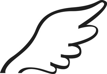 minimalist of a single wing pointing vector image