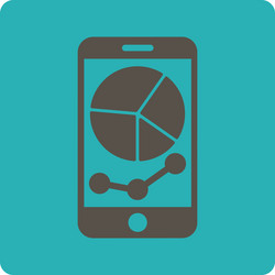 Mobile graphs icon vector