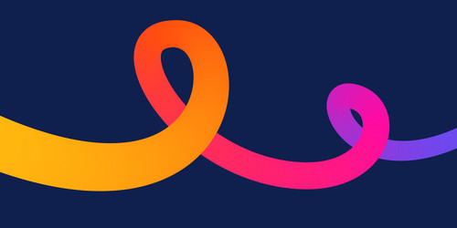 template with colorful gradient squiggles shapes vector image