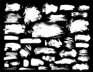 White Brush Strokes - Grunge Texture Vector Image