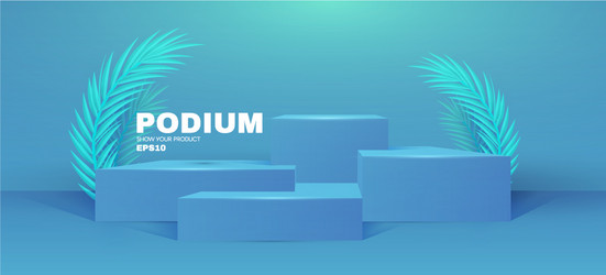 3d podium realistic minimal empty scene showcase vector image