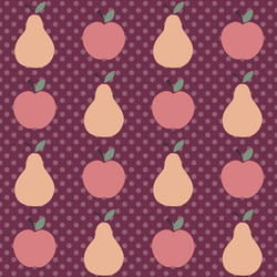 Cute apple and pear pattern vector