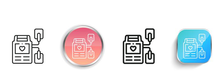 defibrillator icon thin linear regular and button vector image
