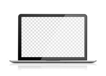 realistic laptop front view notebook empty screen vector