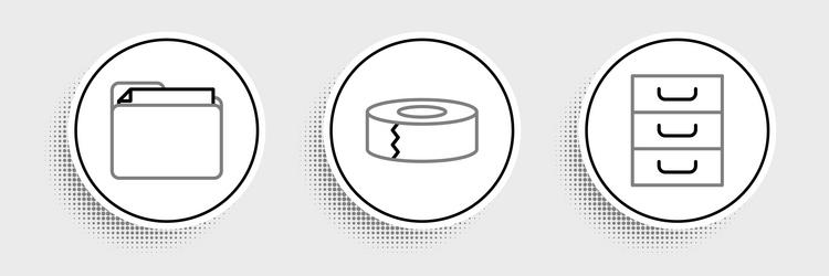 set line drawer with documents document folder vector image