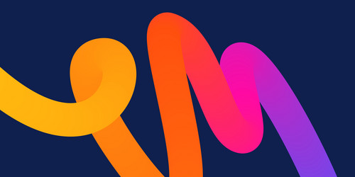 template with colorful gradient squiggles shapes vector image