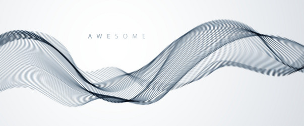 3d particles mesh array sound wave flowing round vector image