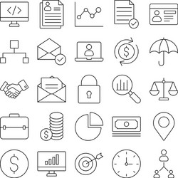 business isolated icons set that can easily vector image