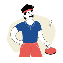 man playing ping pong with racket and ball vector image