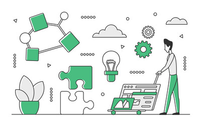 technology data storage and hosting vector image