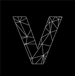 v geometric triangle block chain font vector image