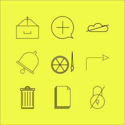 web linear icon set simple outline icons vector image