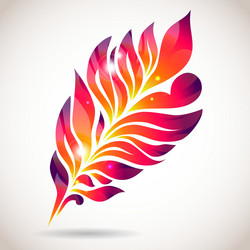 abstract colorful isolated pink feather Vector Image