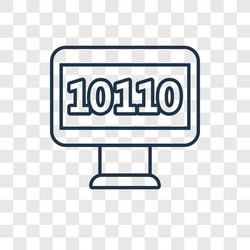 binary code concept linear icon isolated vector image