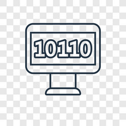 binary code concept linear icon isolated vector