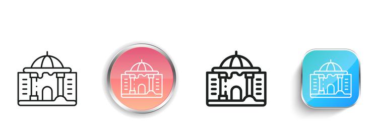 building icon thin linear regular and button vector image