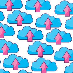 cloud computing with arrow upload pattern vector image