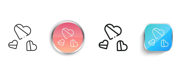 heart icon thin linear regular and button style vector image