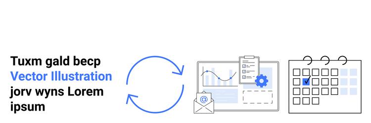 workflow with analytics email communication vector image
