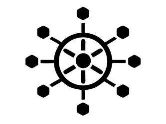 a of wheel with connecting hexagonal nodes vector image