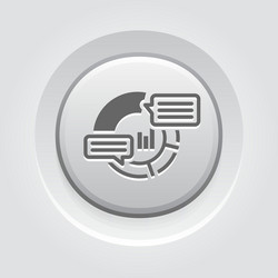 Analytics icon grey button design vector
