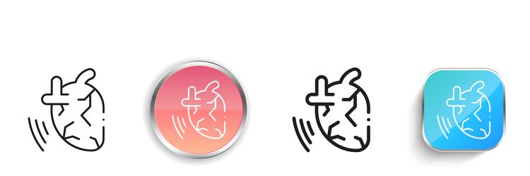 heart attack icon thin linear regular and button vector image