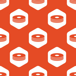 Orange hexagon disc pile pattern vector