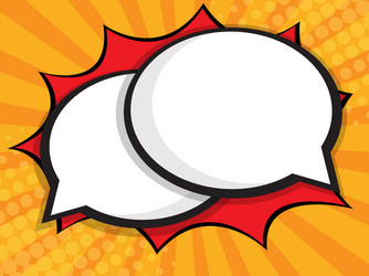 Blank speech bubble comic book pop art background vector