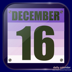 December 16 icon for planning important day vector