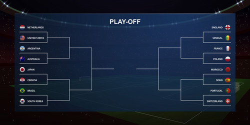 Football playoff tournament bracket broadcast vector