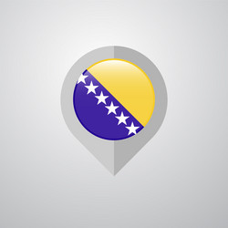 Map navigation pointer with bosnia vector