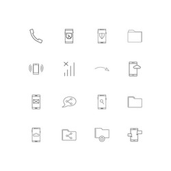 network and database linear thin icons set vector image