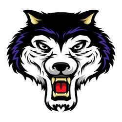 Cartoon Roaring Wolf Mascot Vector Image