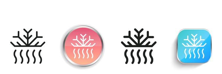 defrost icon thin linear regular and button style vector image