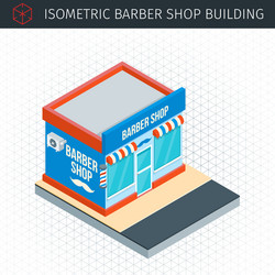 isometric barber shop building vector