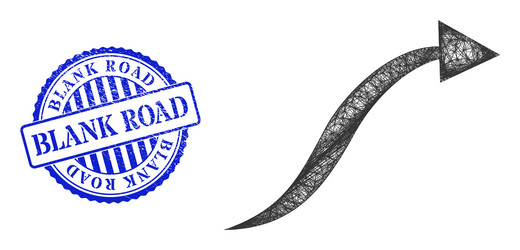 Textured blank road seal and net curve arrow web vector