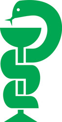 Medical snake and bowl symbol for drugstore vector