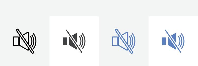 no sound icon set use for web ui or app vector image