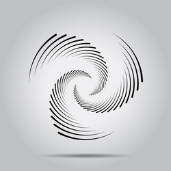 black speed lines in spiral form vector image