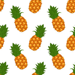 bright summer pattern with pineapples cute exotic vector image